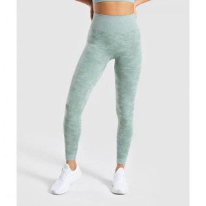 Gymshark Sage Green Camo Seamless Leggings